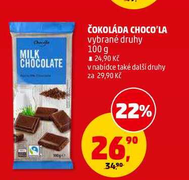 ČOKOLÁDA CHOCO'LA, 100 g 