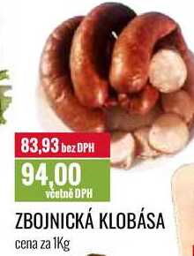 ZBOJNICKÁ KLOBÁSA cena za 1Kg 
