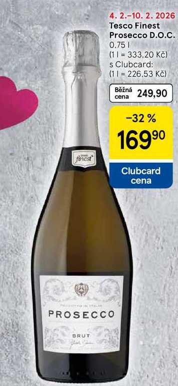 Tesco Finest Prosecco D.O.C., 0.75 l 