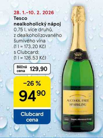 Tesco nealkoholický nápoj, 0.75 I, více druhů 
