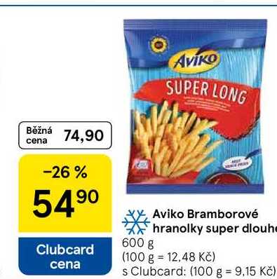 Aviko Bramborové hranolky super dlouhé, 600 g