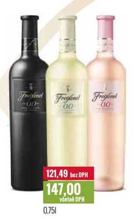 Freixenet 0,0% červené nealkoholické, 0,0% bílé nealkoholické, 0,0% rosé nealkoholické 0,75l