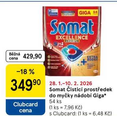 Somat Čisticí prostředek do myčky nádobí Giga, 54 ks 