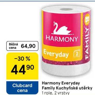 Harmony Everyday Family Kuchyňské utěrky, 1 role. 2 vrstvy