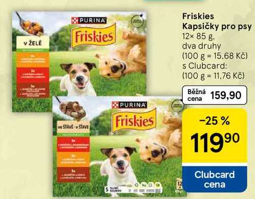 Friskies Kapsičky pro psy, 12× 85 g, dva druhy 