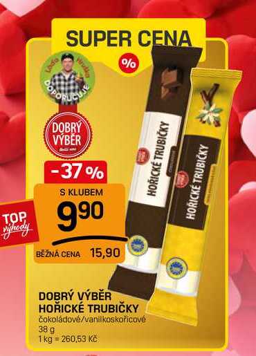 DOBRÝ VÝBĚR HOŘICKÉ TRUBIČKY čokoládové/vanilkoskořicové 38 g 
