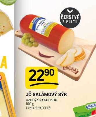 JČ SALÁMOVÝ SÝR uzený/se šunkou 100 g 