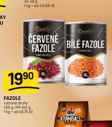 FAZOLE vybrané druhy 400 g /PP 240 g 