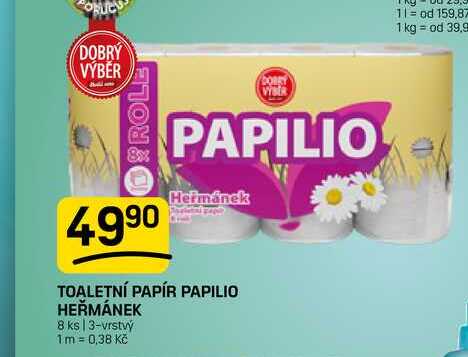 TOALETNÍ PAPÍR PAPILIO HEŘMÁNEK 8 ks 