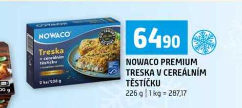 NOWACO PREMIUM TRESKA V CEREÁLNÍM TĚSTÍČKU 226 g