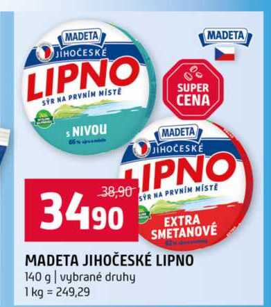 MADETA JIHOČESKÉ LIPNO 140 g vybrané druhy 