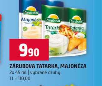 ZÁRUBOVA TATARKA, MAJONÉZA 2x 45 ml vybrané druhy 