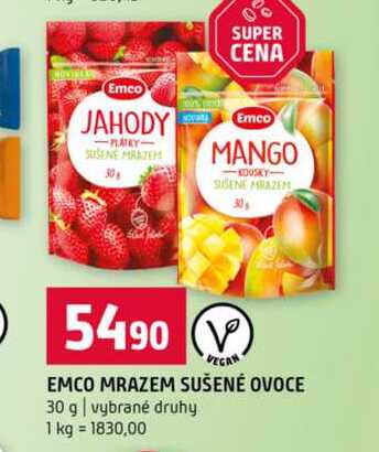 EMCO MRAZEM SUŠENÉ OVOCE 30 g vybrané druhy