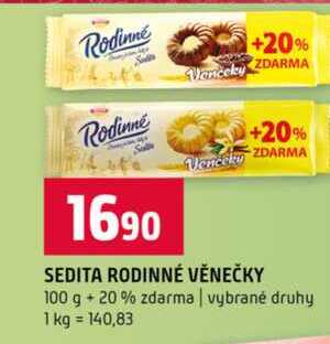 SEDITA RODINNÉ VĚNEČKY 100 g + 20% zdarma vybrané druhy