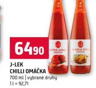 J-LEK CHILLI OMÁČKA 700 ml vybrané druhy 