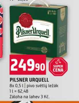 PILSNER URQUELL 8x 0,5l pivo světlý ležák