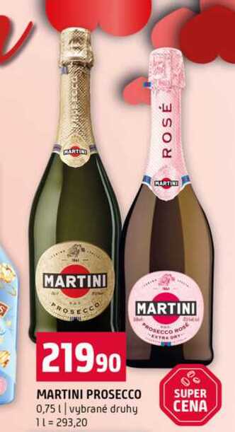MARTINI PROSECCO 0,75l vybrané druhy