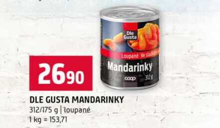 DLE GUSTA MANDARINKY 312/175 g loupané 