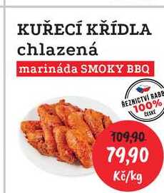 KUŘECÍ KŘÍDLA chlazená marináda SMOKY BBQ 1kg 
