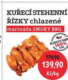 KUŘECÍ STEHENNÍ ŘÍZKY chlazené marináda SMOKY BBQ 1kg 