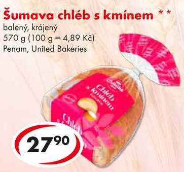 Šumava chléb s kmínem, 570 g