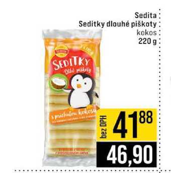 Seditky dlouhé piškoty kokos 220 g