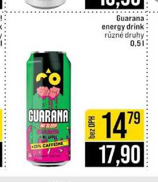 Guarana energy drink různé druhy 0,5l