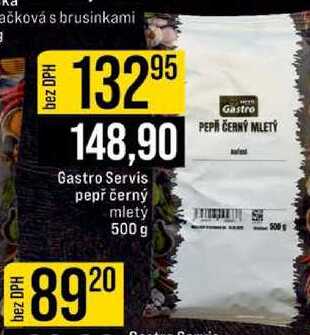 Gastro Servis pepř černý mletý 500 g 