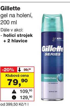 Gillette gel na holení, 200 ml 