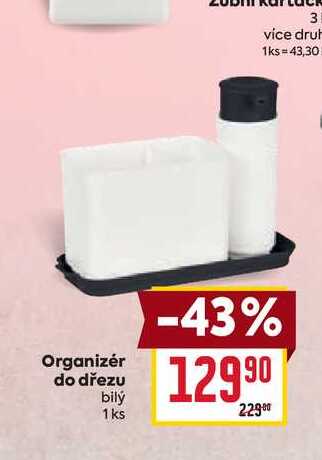 Organizér do dřezu bílý 1 ks