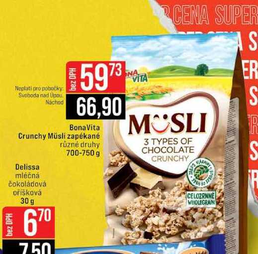 Bona Vita Crunchy Müsli zapékané různé druhy 700-750 g 