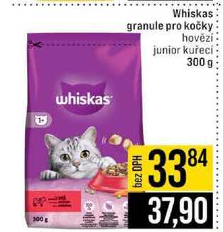 Whiskas granule pro kočky hovězí junior kuřecí 300 g