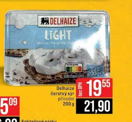 Delhaize čerstvý sýr přírodní 200 g 