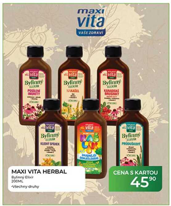 MAXI VITA HERBAL Bylinný Elixir 200ML 