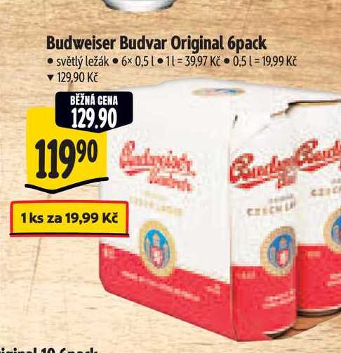 Budweiser Budvar Original 6 x0,5 l