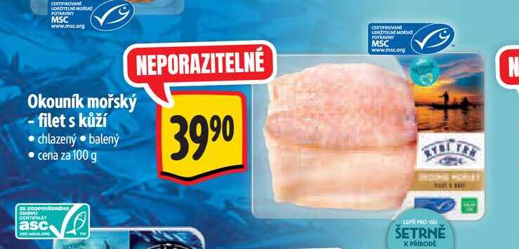  Okouník mořský -filet s kůží 100 