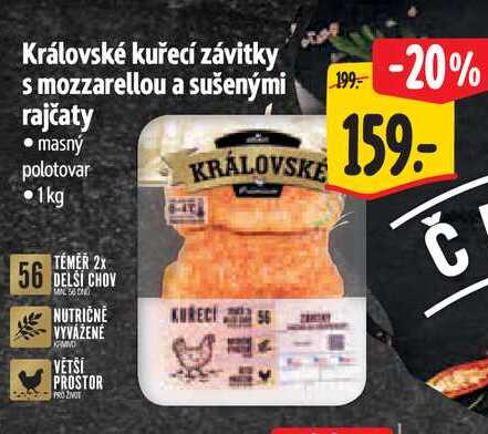 Královské kuřecí závitky s mozzarellou a sušenými rajčaty  1 kg