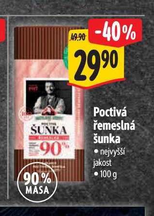   Poctivá řemeslná šunka  100 g