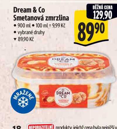 Dream & Co Smetanová zmrzlina 900 ml