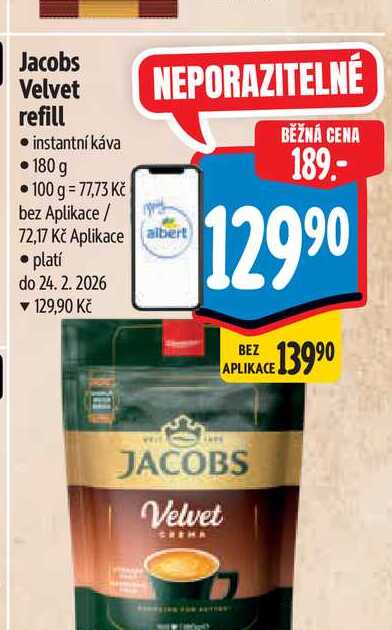 Jacobs Velvet refill  180 g