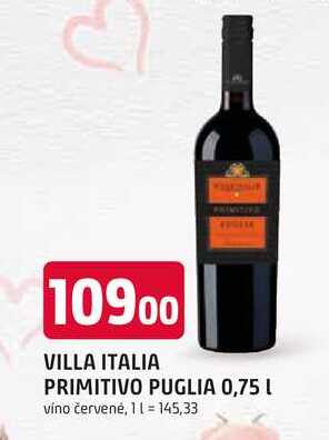 VILLA ITALIA PRIMITIVO PUGLIA 0,75 L 