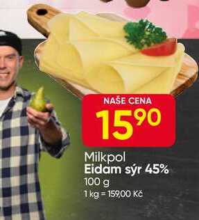 Milkpol Eidam sýr 45% 100 g 