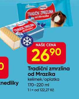 PRIMA Tradiční zmrzlina od Mrazíka kelímek/oplatka 170-220 ml