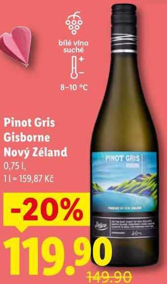Pinot Gris Gisborne Nový Zéland, 0,75 l