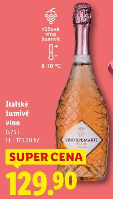 Italské šumivé víno, 0,75 l