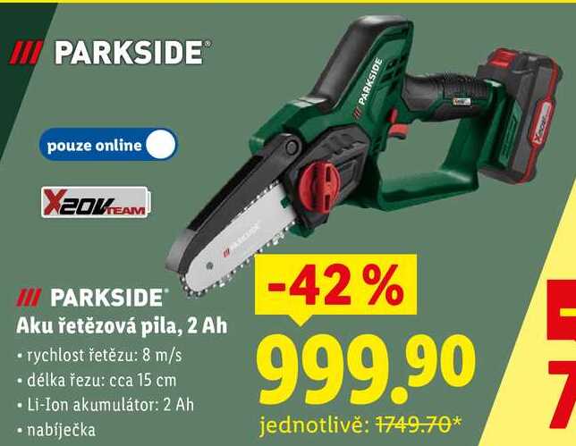 Aku řetězová pila, 2 Ah