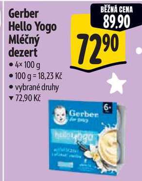 Gerber Hello Yogo Mléčný dezert, 4x 100 g 