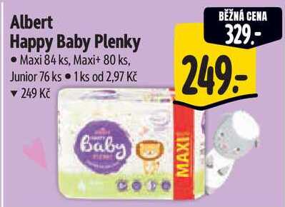 Albert Happy Baby Plenky, Maxi 84 ks, Maxi+ 80 ks, Junior 76 ks 