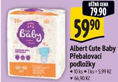 Albert Cute Baby Přebalovací podložky, 10 ks