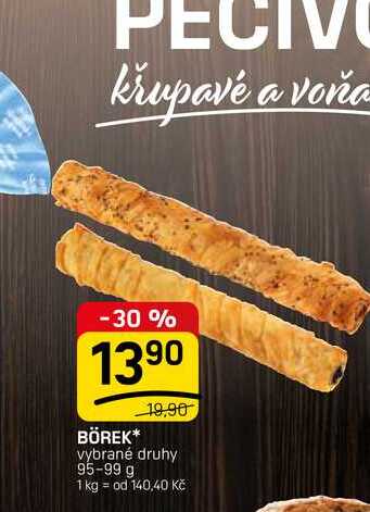 BÖREK vybrané druhy 95-99 g 